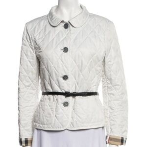 Burberry White Quilted Puffer Jacket